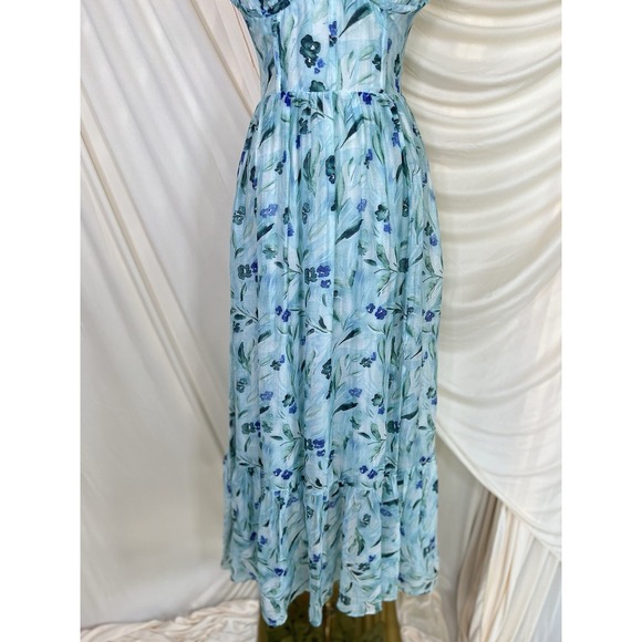kelby dress in green blue floral The Flower Hour - Resort Dress Navy / Xxl main image 0
